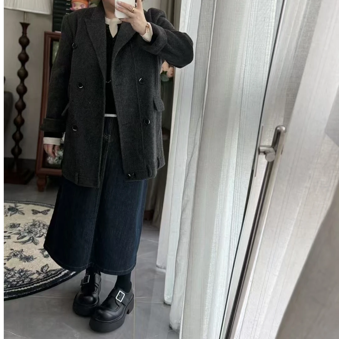 Meet遇见-冬季定制版机车风大衣