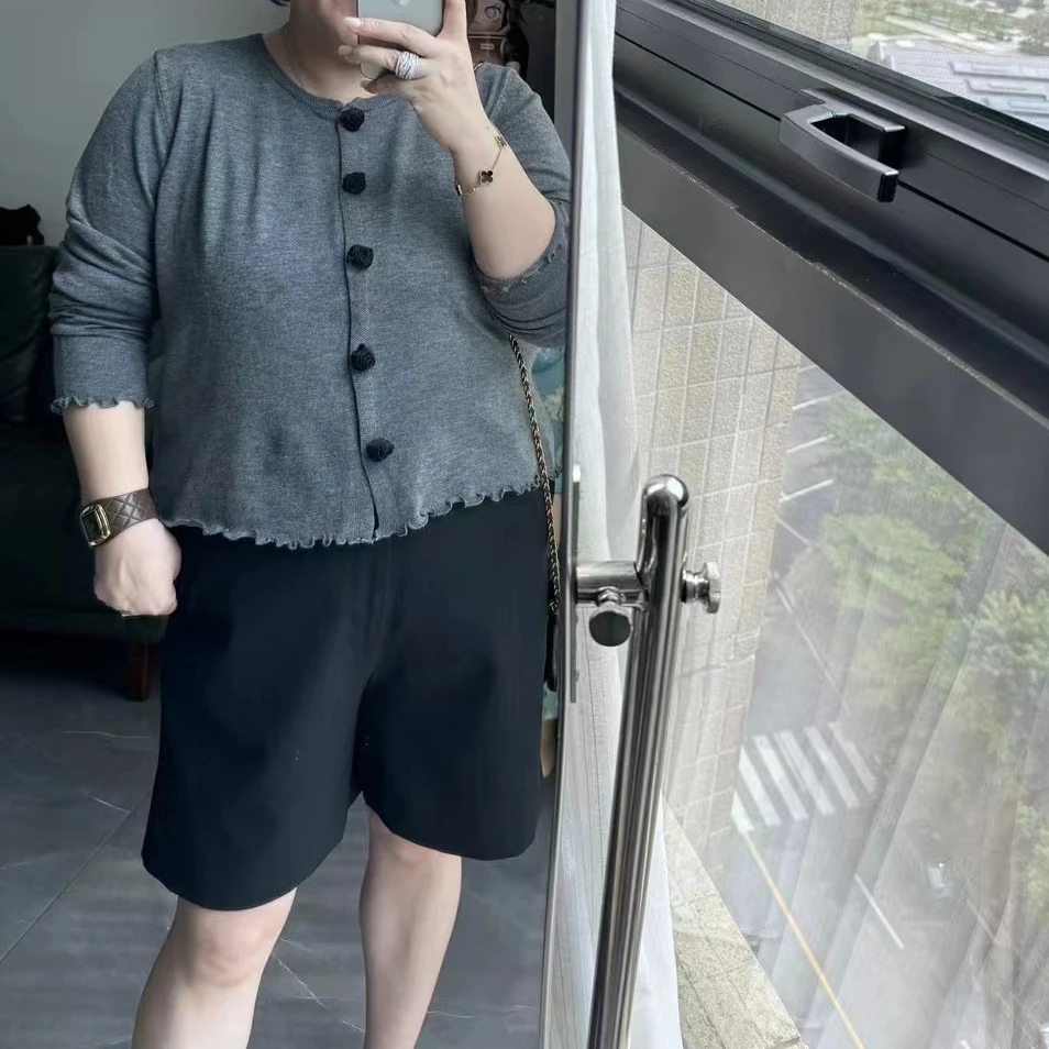 Meet遇见-初秋定制版玫瑰花针织开衫