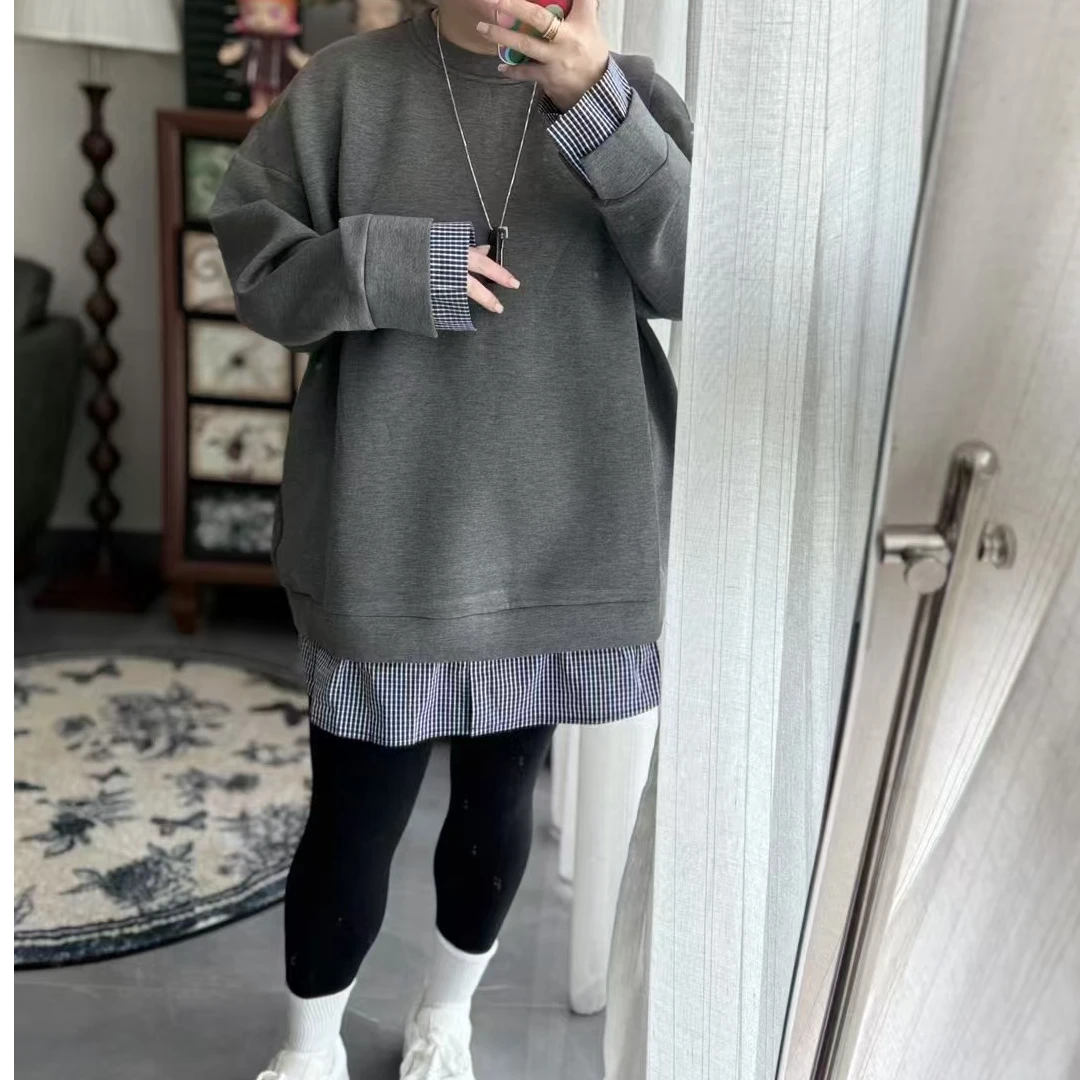 Meet遇见-冬季定制版假两件空气棉卫衣