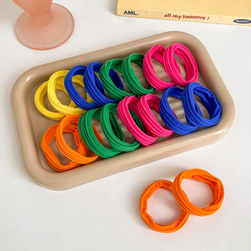 多巴胺色加粗发绳发圈高弹力耐用扎高马尾皮筋头绳发饰学生女夏季