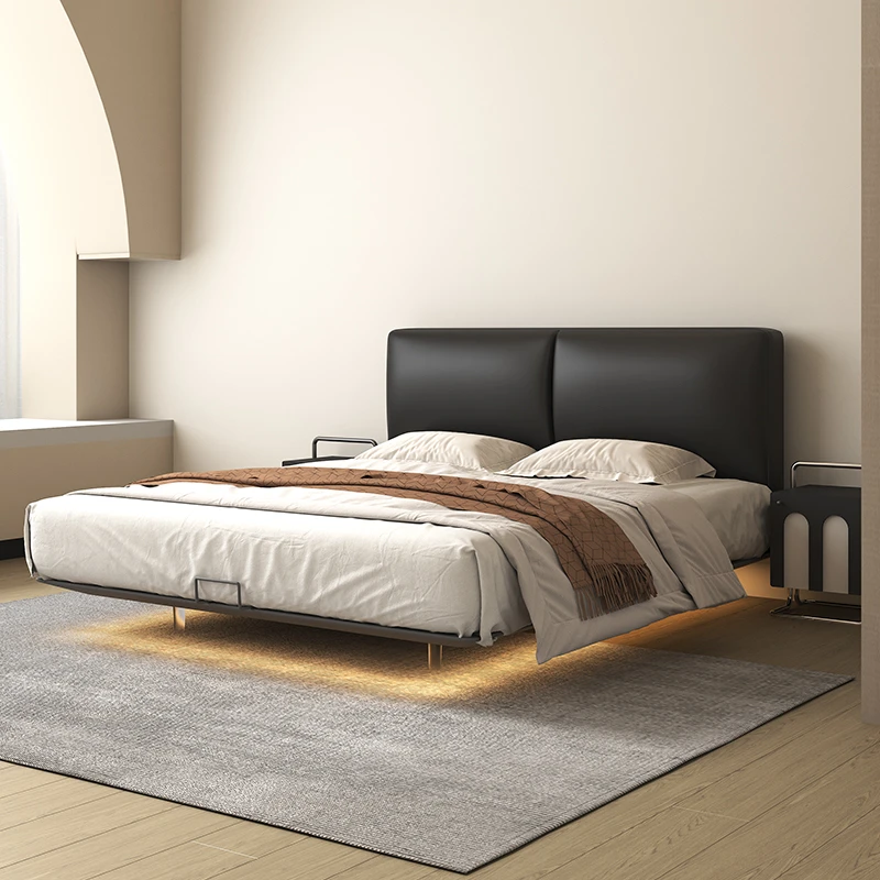 ALTACOM轻奢豆腐块悬浮床碳素钢架子可拆卸靠背无甲醛无胶水环保