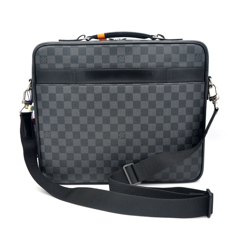 95新 LouisVuitton/路易威登 97新黑棋盘格公文行李箱38*32/41322