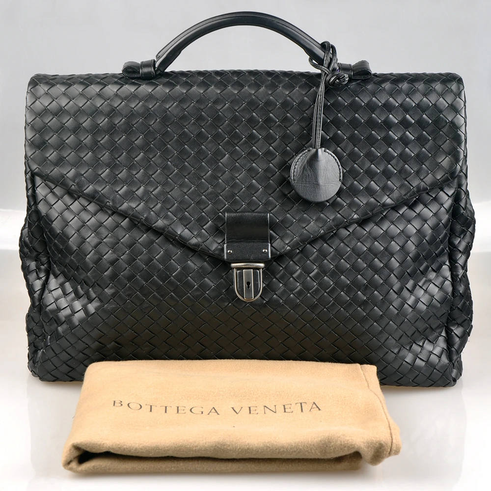 95新 BOTTEGA VENETA/葆蝶家 97新闲置编织公文包/钥匙防尘/9149
