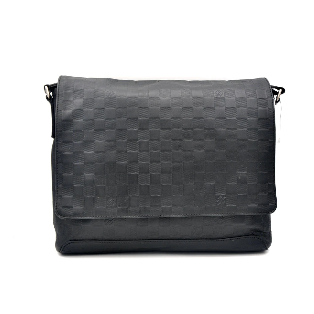 95新 LouisVuitton/路易威登  97新炭黑色棋盘格邮差包34*29/8345