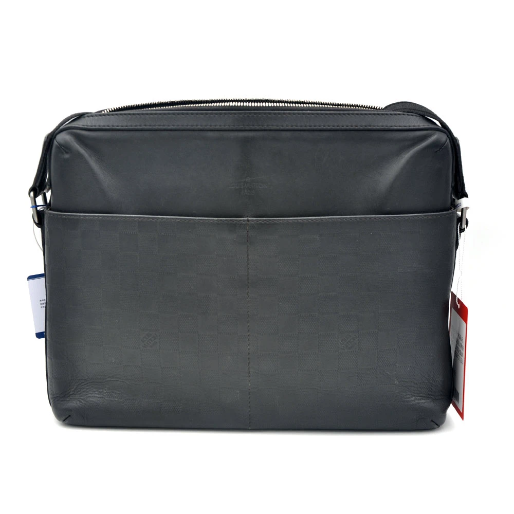 95新 LouisVuitton/路易威登  96新闲置 黑银棋盘格斜挎包/55402