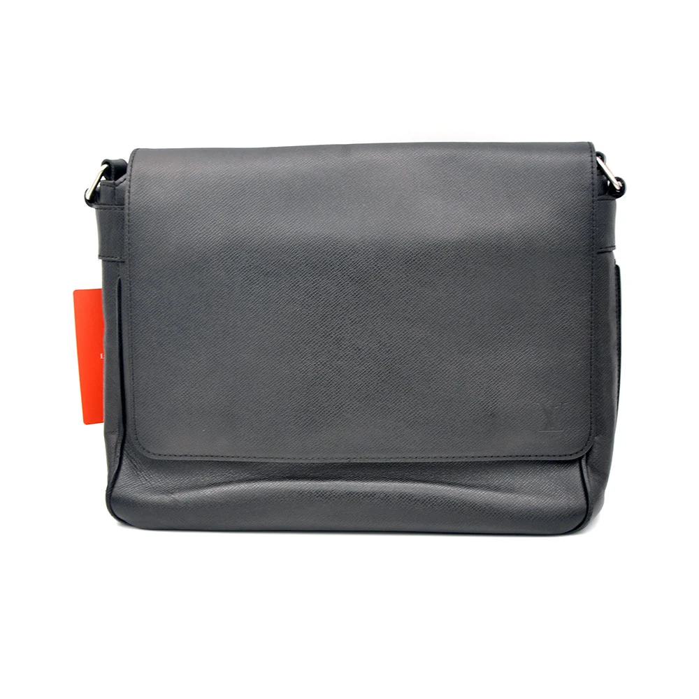 95新 LouisVuitton/路易威登 96新闲置炭黑色全皮中号邮差包/5786