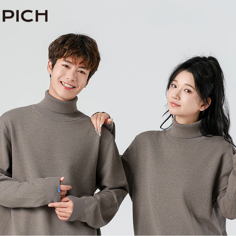 PICH 经典高领毛衣男女秋冬慵懒风情侣打底针织衫冬季