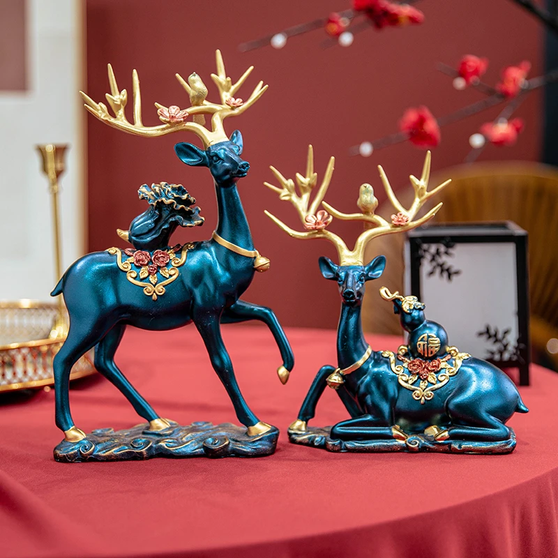 创意鹿摆件家居客厅玄关电视酒柜搬家礼物乔迁新居礼品轻奢装饰品