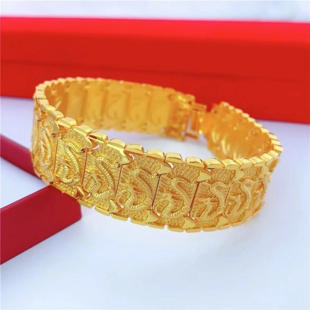 合金手链 合金龙纹手链男士气质时尚古法经典精美龙凤呈祥素款