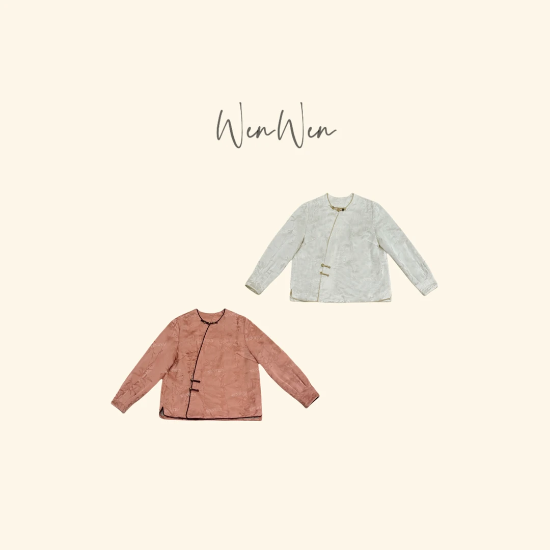 WENWEN-深圳原创【“常安”25早春高定提花斜襟百搭棉服上衣】SY0682