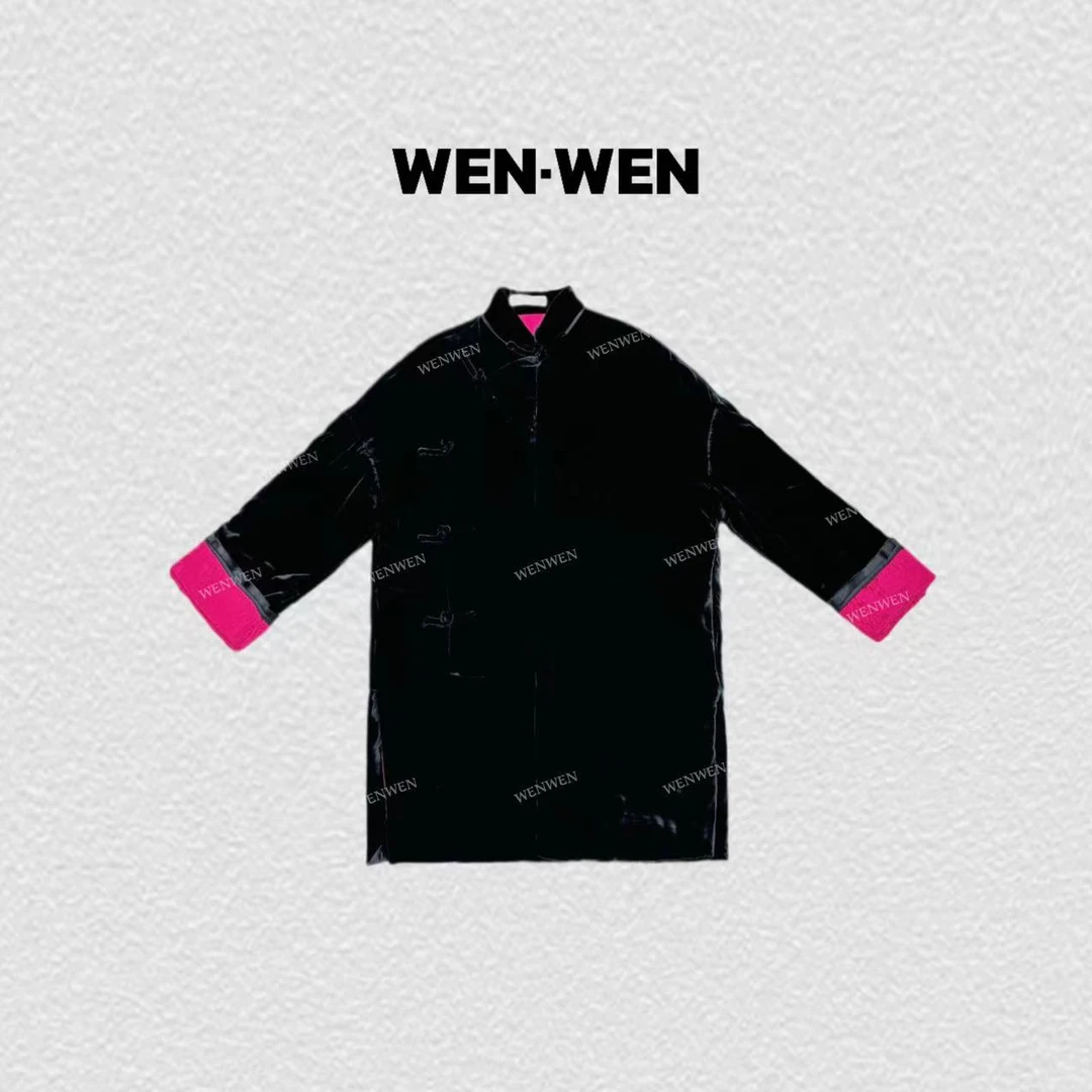 WENWEN-高定【“四禧”简约时尚潮流百搭洋气休闲中长款外套】WT0023
