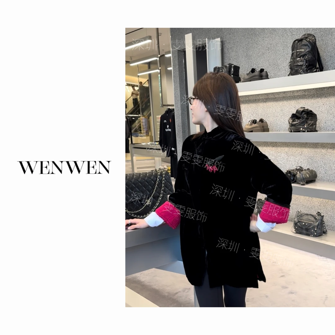 WENWEN/23SS【“今安”新中式简约时尚设计百搭洋气休闲中长款外套】