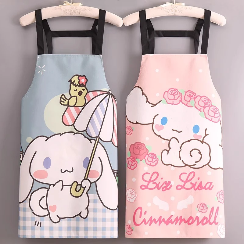 擦手女士家用成人罩衣做饭新款网红成人帆布围腰可爱洋气日系卡通