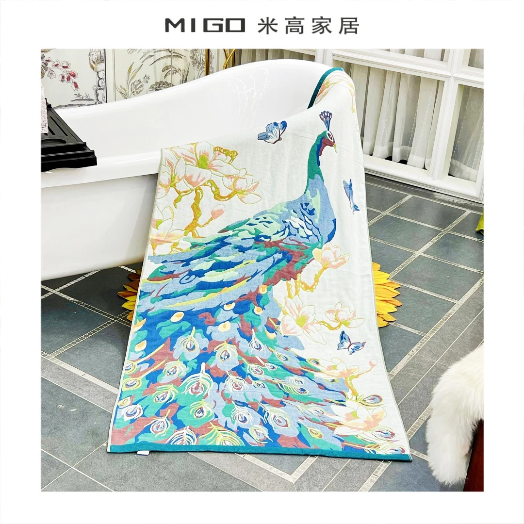 【米高家居】大浴巾纯棉快吸水女洗澡速干棉纱布可穿可裹可盖毛巾