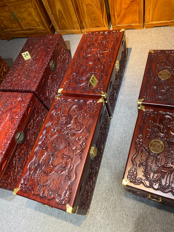 全香樟木实木雕花樟木箱婚嫁女儿陪嫁箱子