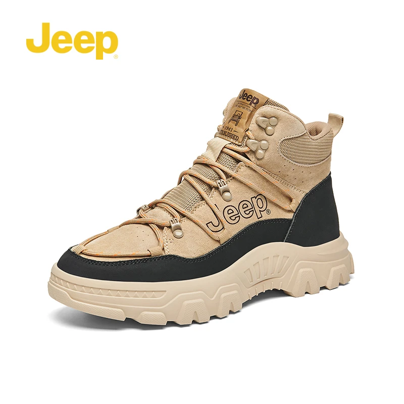 jeep吉普男鞋2024秋季新款马丁靴男款高帮休闲工装鞋子男士运动鞋
