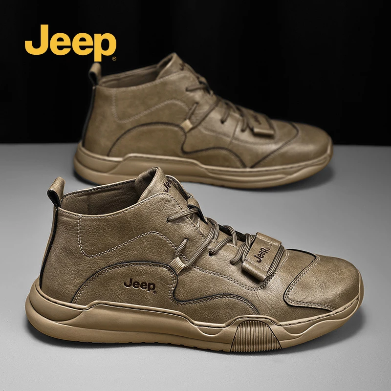 jeep吉普2025年新款马丁靴男款真皮中帮男鞋春秋季靴子男士高帮靴