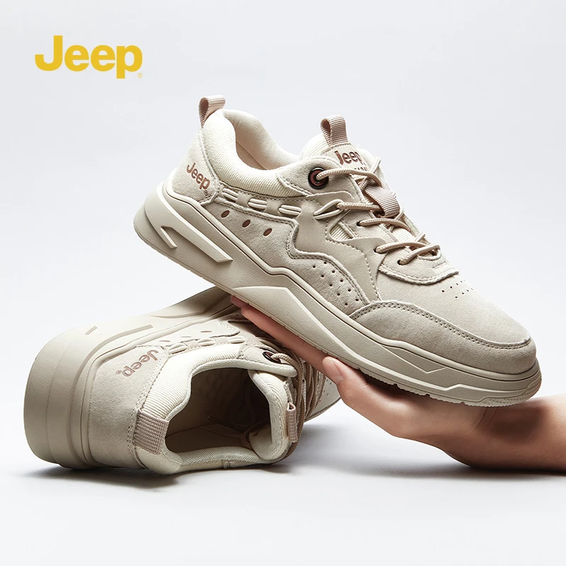 jeep吉普男鞋高端英伦风潮流百搭板鞋低帮耐磨户外运动男士休闲鞋