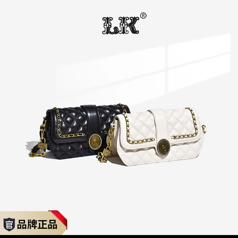 【无礼盒】LK正品轻奢女包2023新款时尚百搭单肩包小香风菱格斜挎包
