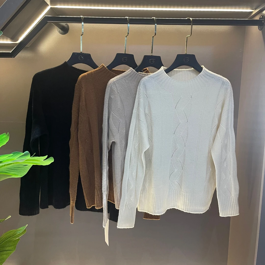 2024夏季百搭修身透气时尚潮流轻奢上衣打底长袖圆领T恤女 7004