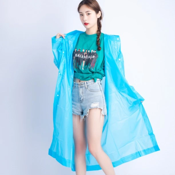 EVA彩色雨衣成人旅游男女通用户外非一次性雨衣雨披夏季加厚