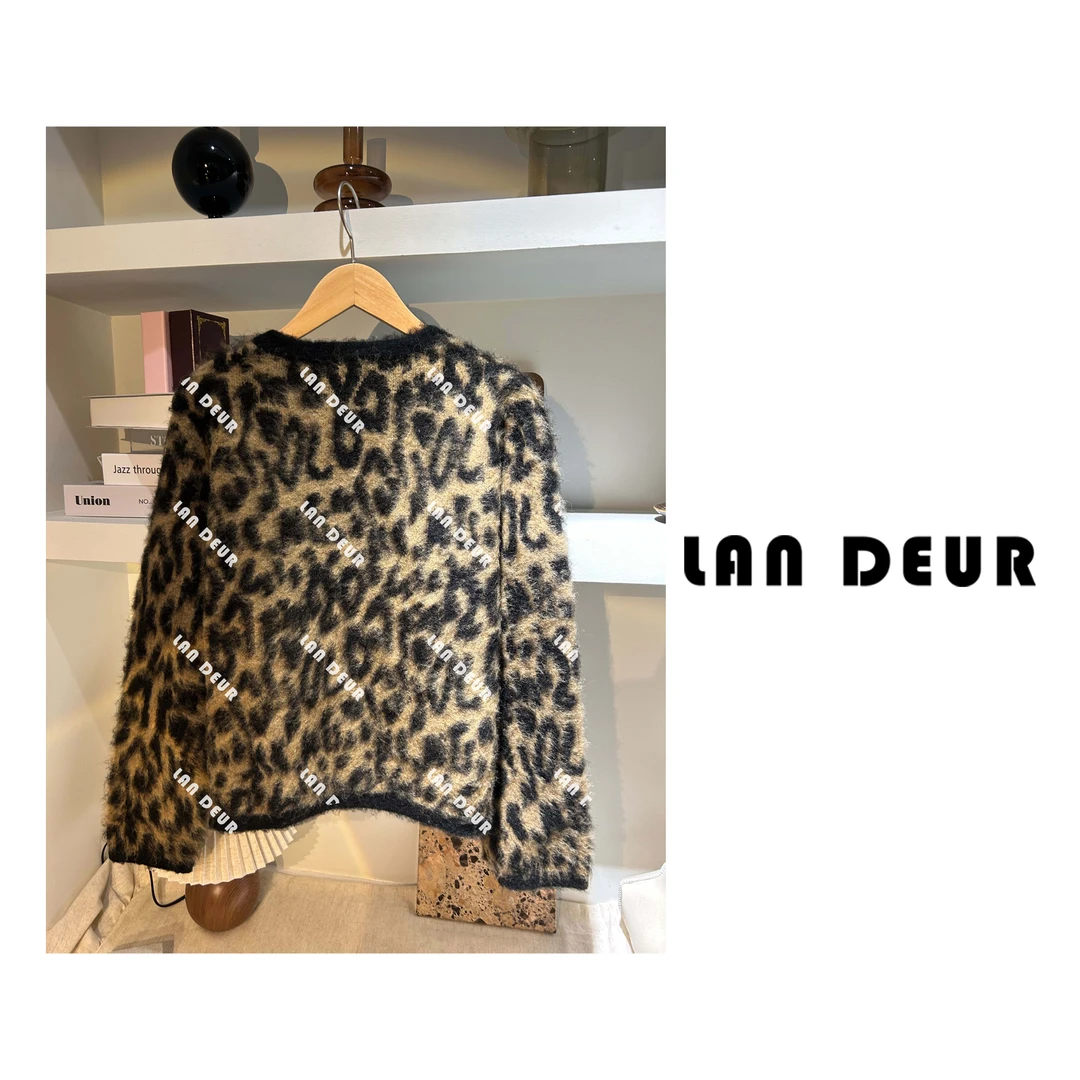 【温柔小野豹】气质时尚毛衣豹纹通勤百搭软糯慵懒针织开衫女上衣