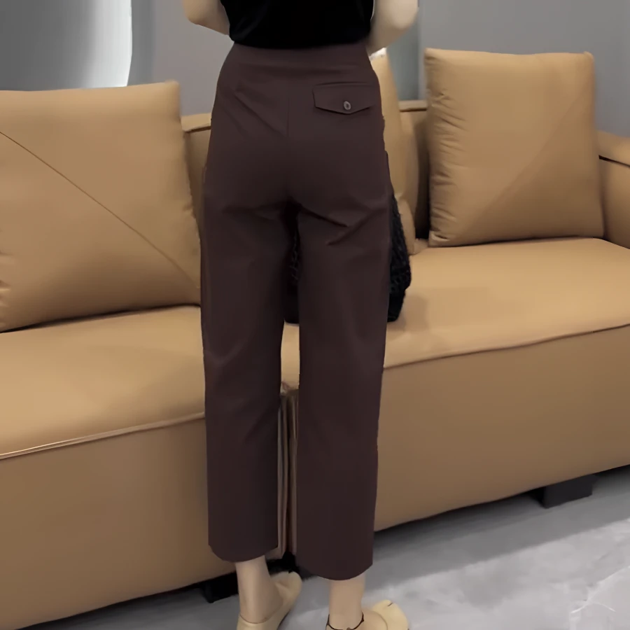 2025早秋新款梨形显瘦大码百搭休闲裤女九分直筒哈伦裤高腰职业裤