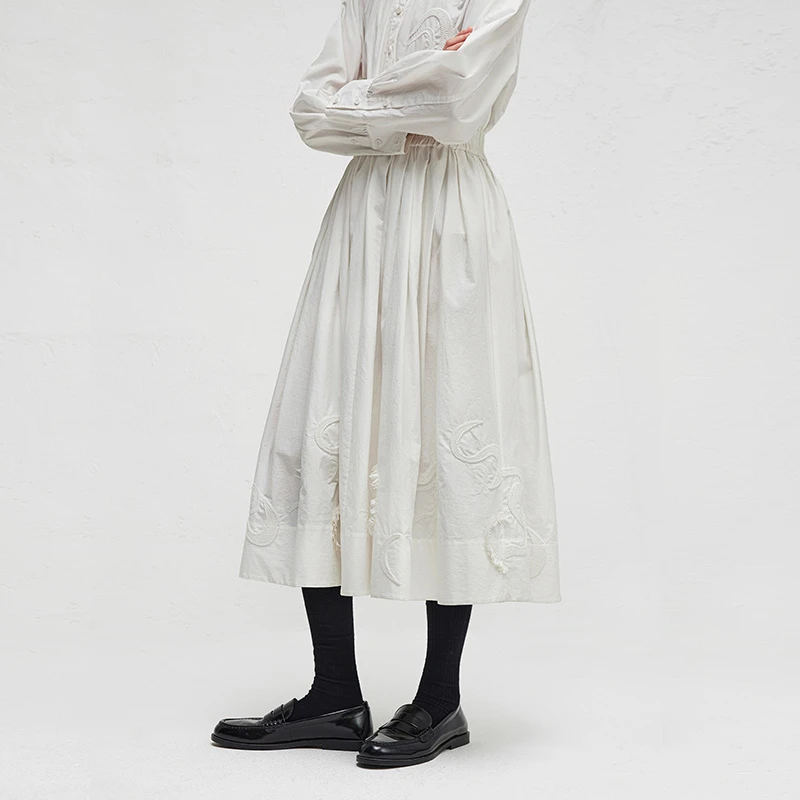 broadcast/播秋季浪漫褶皱下摆半裙BDR3BD3230