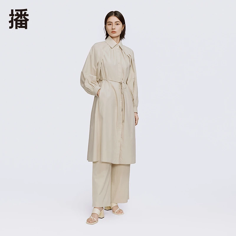 播廓形腰带立体压褶小众气质连衣裙绽放优雅BDQ1LD0700