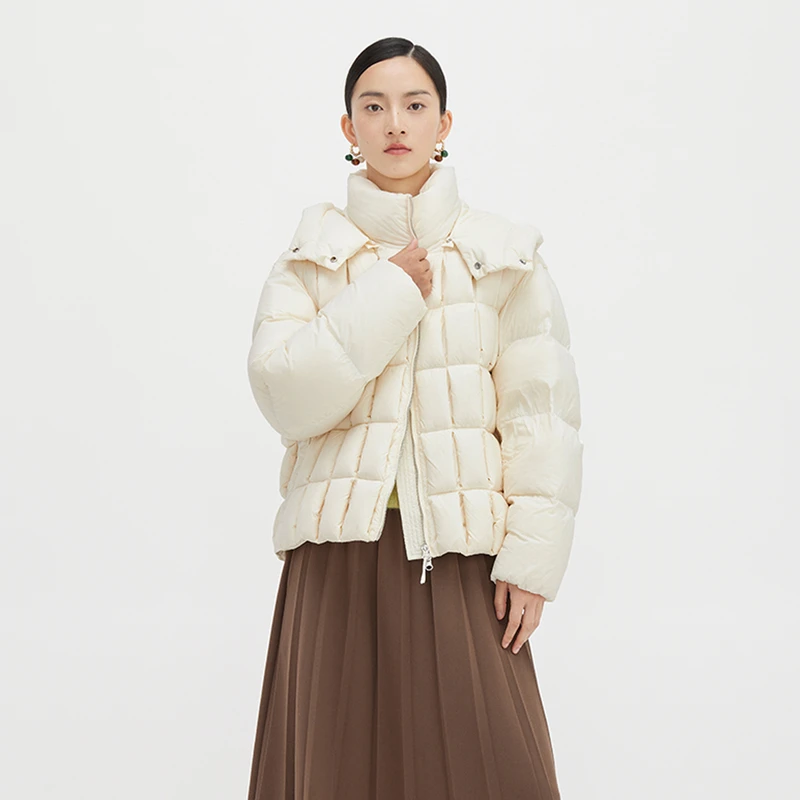 播短款羽绒服云朵领可拆卸帽子羽绒服BDQ4RD0867