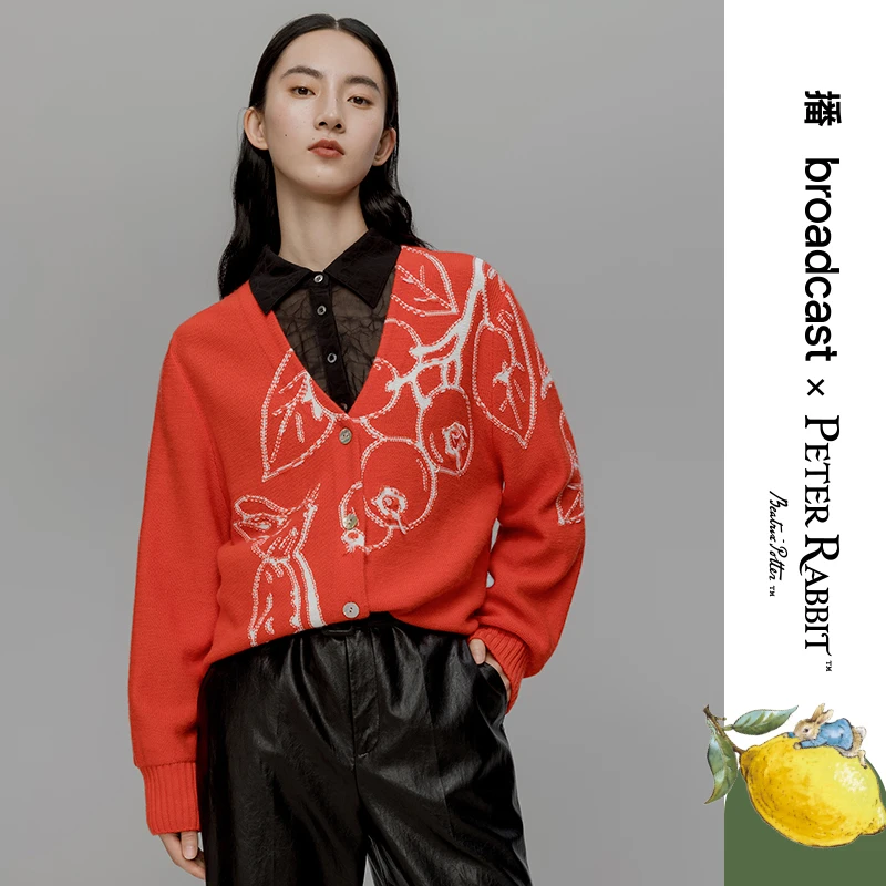 【商场同款】播×Peter Rabbit联名新款复古开衫上春闻笛BDQ1UD0350