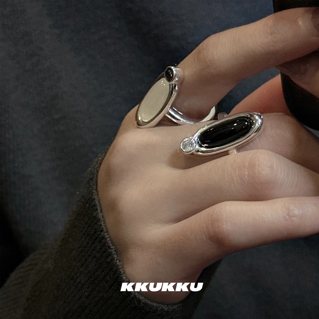 KKUKKU 925银戒指 无限搭系列高级感博主同款拼接锆石戒指轻奢
