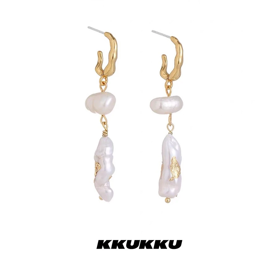 KKUKKU 铜合金耳饰 丢失乐园系列中古巴洛克精致小米珠耳环