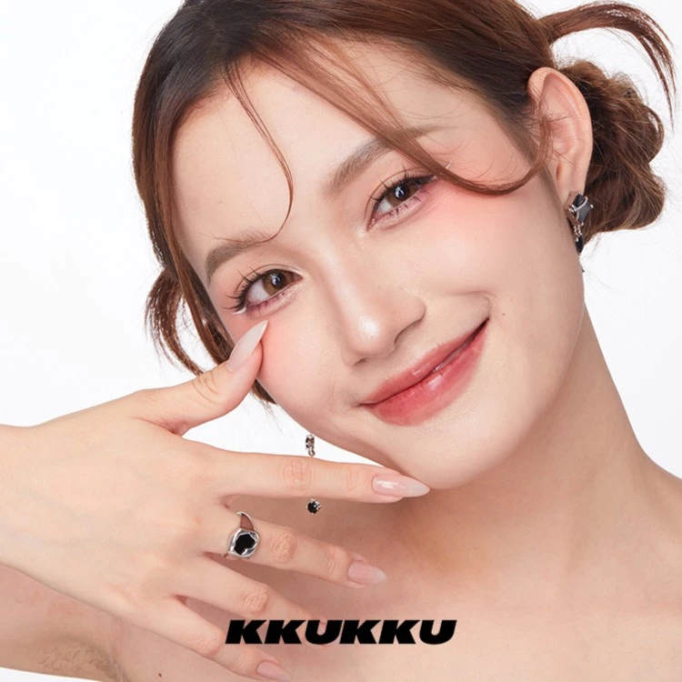 KKUKKU 铜合金珐琅戒指 小众个性设计感Y2K液态金属蔓延爱心戒指