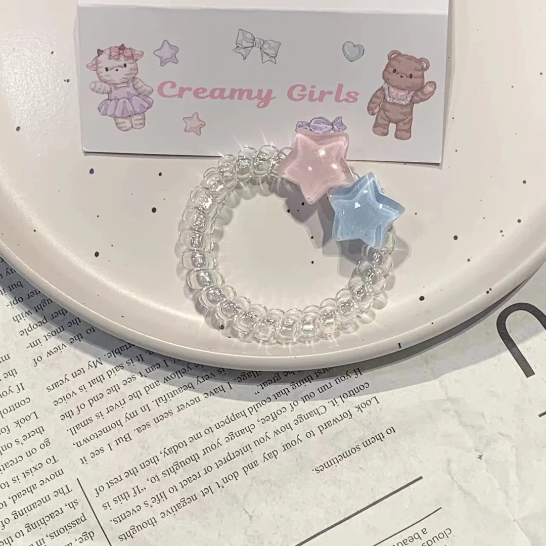 软萌五角星手链电话线小皮筋送闺蜜送男朋友头绳两用女可爱少女心