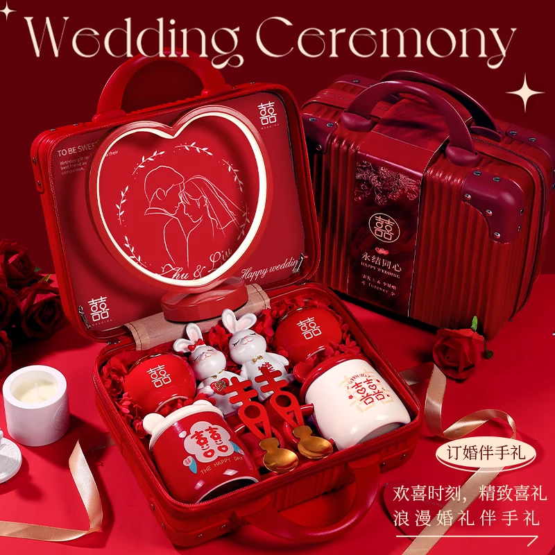 新婚礼物送新人新娘结婚实用对杯摆件礼盒送闺蜜姐妹朋友订婚礼品