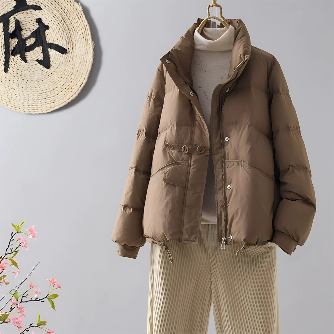 2024新中式国风羽绒服两位数短款白鸭绒加厚女装