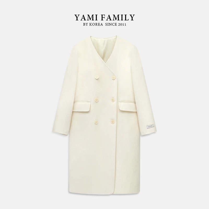 YM 915 毛呢女士双面呢冬季时尚中长款秋冬气质设计师羊毛大衣