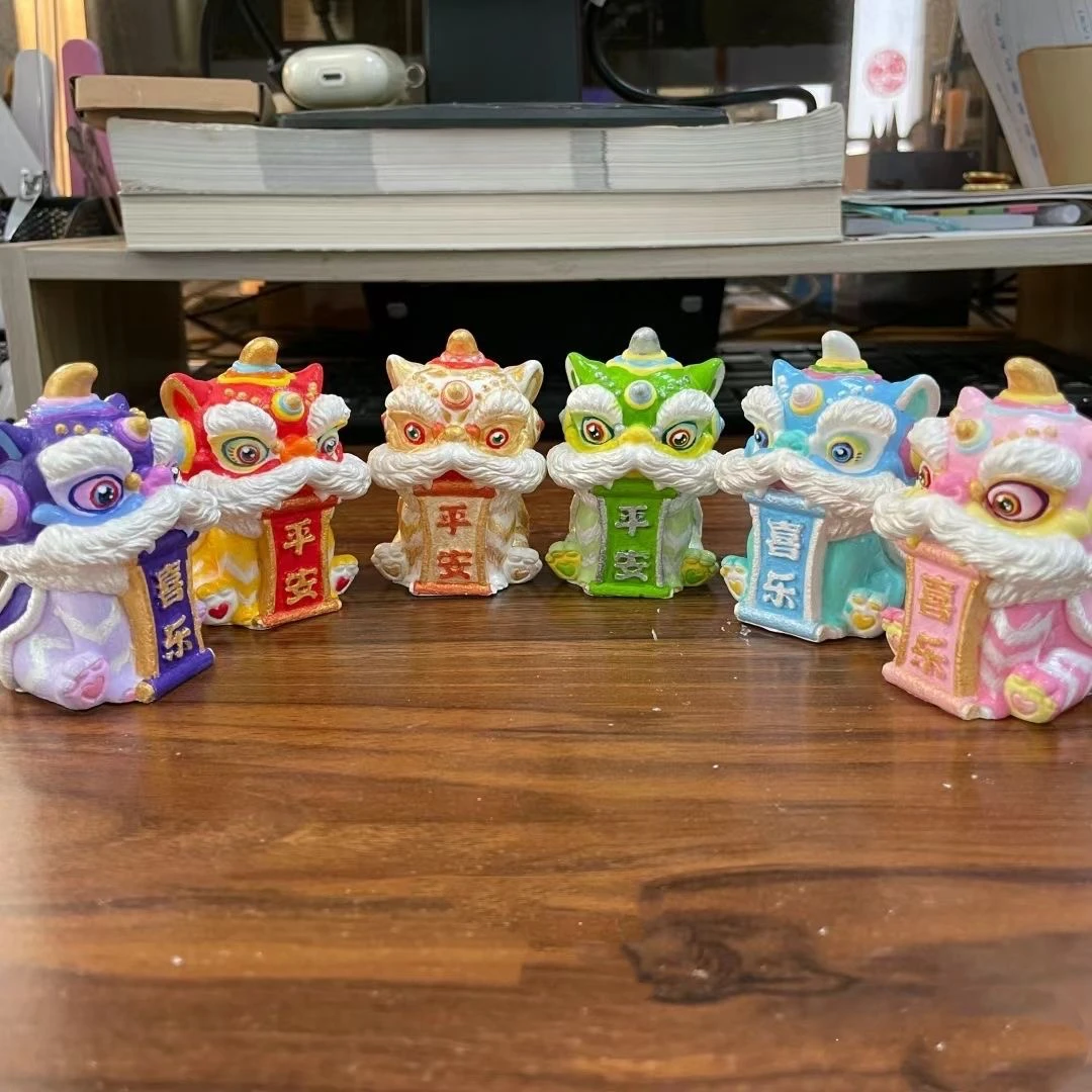 【网红爆款送颜料】3D立体醒狮国潮彩绘石膏娃娃涂色手工儿童涂鸦