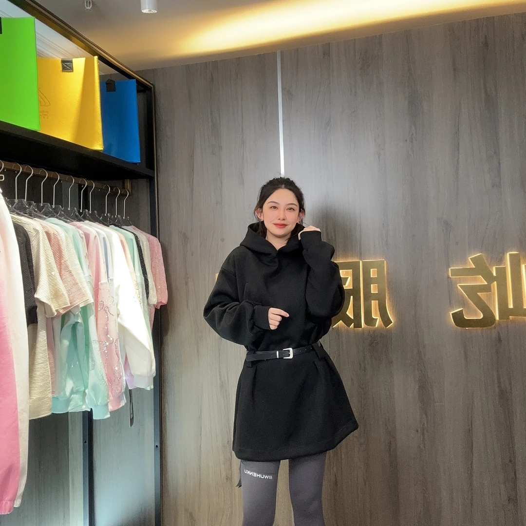 1025女款卫衣裙24年春夏新款女士黑色