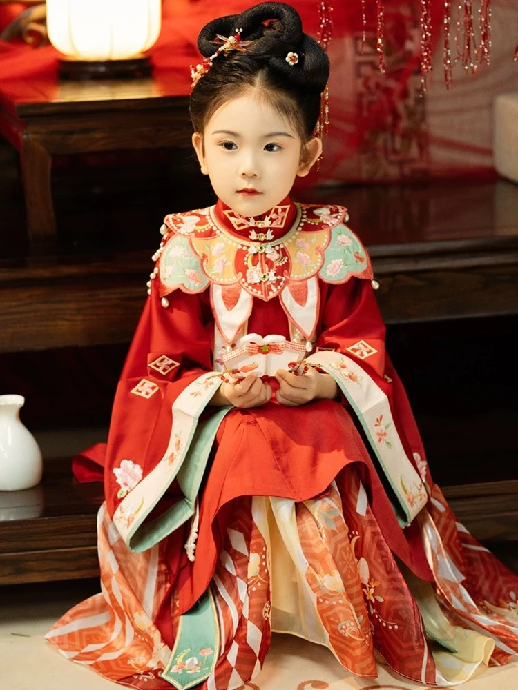洛竹原创惊鸿儿童汉服春秋超仙服古风2025新款唐装中国风女童汉服