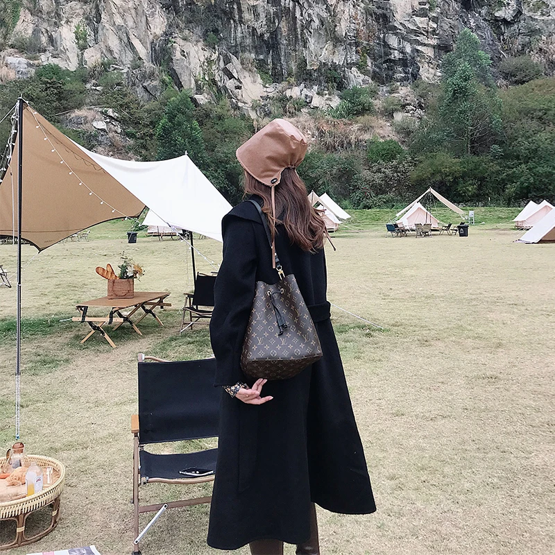 大码女装春装韩版胖mm显瘦翻领双面呢外套大衣47880