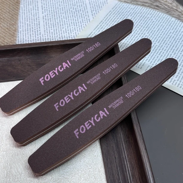 美甲定制高端咖啡色耐磨水洗海绵搓条美甲店专用砂条