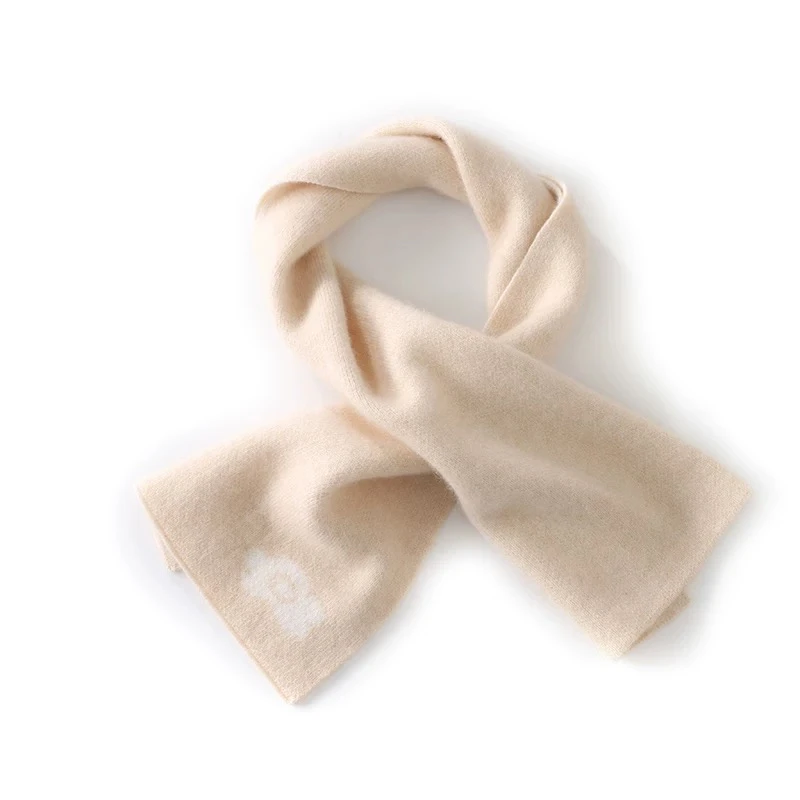 秋冬季山羊绒围脖女穿孔针织加厚保暖提花护颈百搭外搭围巾