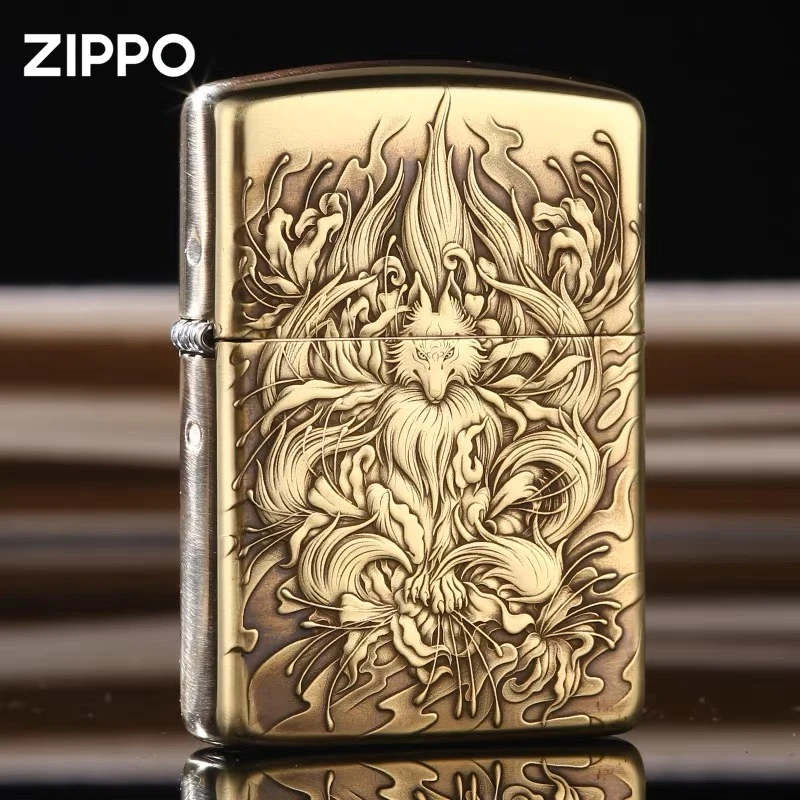 ZIPPO打火机正品蝎子-月下九尾双面雕刻防风煤油打火机DY9912DK