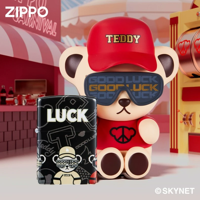 ZIPPO×Teddybear联名IP款转运暴富桃花防风手办礼盒装TC8901CY