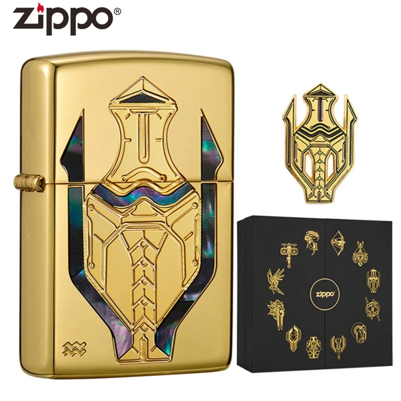 ZIPPO打火机正品 众神之力-十二星座 黄金版 煤油打火机 TC8901GQ