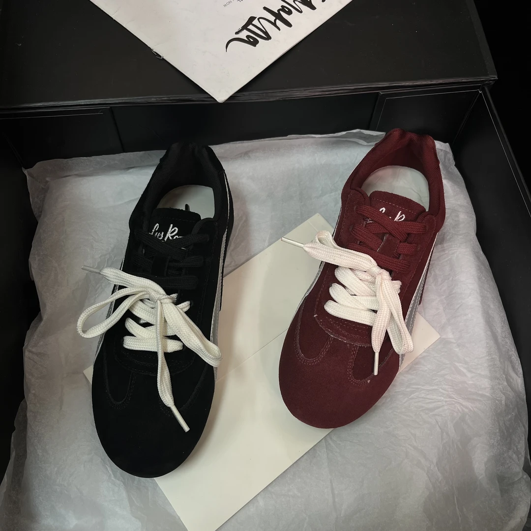 【博主氛围】赛车风德训鞋女2024秋季新款韩版休闲板鞋潮8923-6