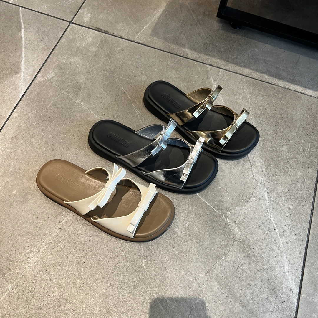 【欧尼日记】2606蝴蝶结拖鞋女夏外穿2024新款甜美少女风一字带凉拖