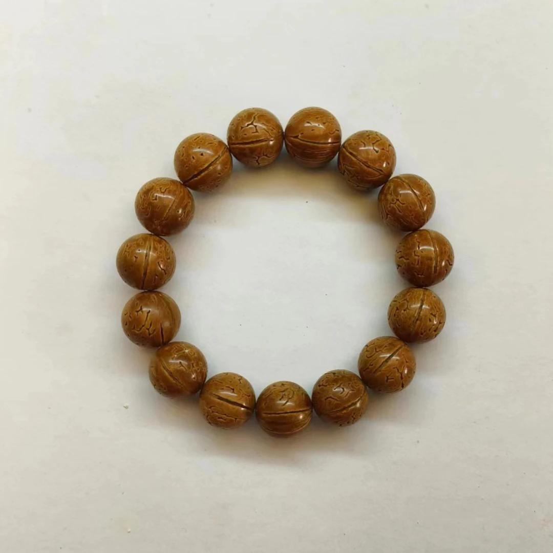 桃核光珠尺寸16mm颗数15东北火焰纹文玩手串